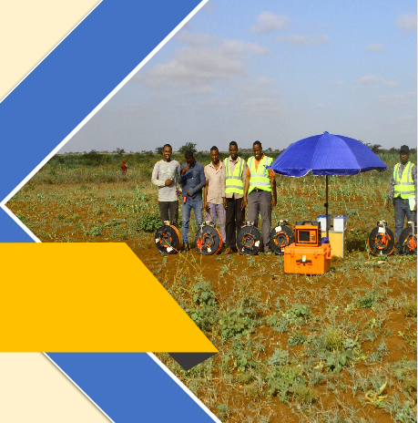 Mirach field survey team on site in Somalia with geophysical survey equipment